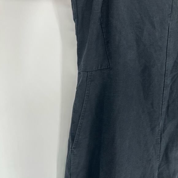 Club Monaco Black Midi Jumpsuit Size 0 Linen Blend — Good Used - Picture 7 of 8